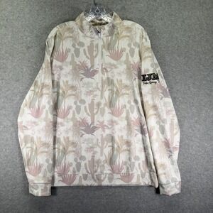 Waggle Pullover Mens Large White Desert Cactus 1/4 Zip Golf Palm Springs '24
